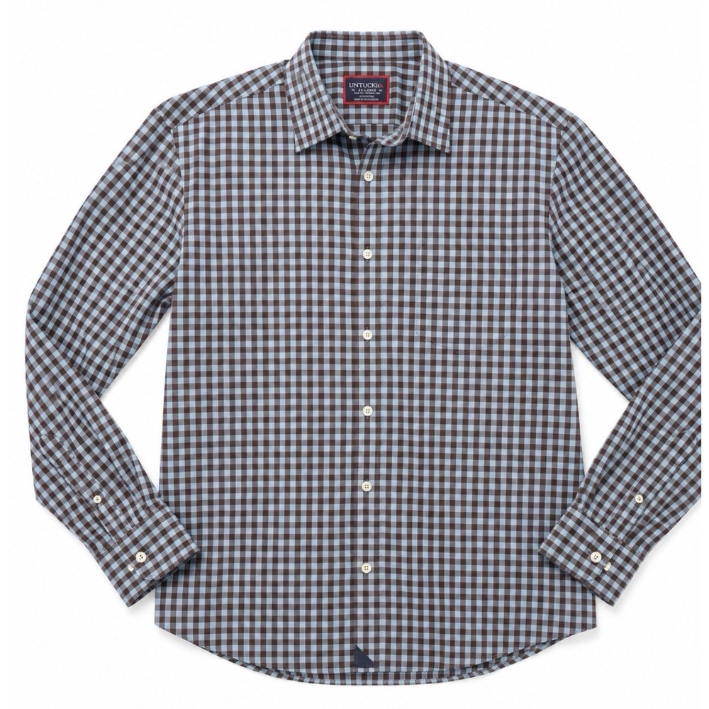 UNTUCKit McLaren WF Men's XXL Slim Fit Wrinkle Free Cotton Gingham Shirt